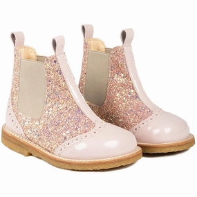 Angulus Chelsea Boots Pale Rose/Rose Glitter/Beige Elastic Kids Chelsea Boots sale