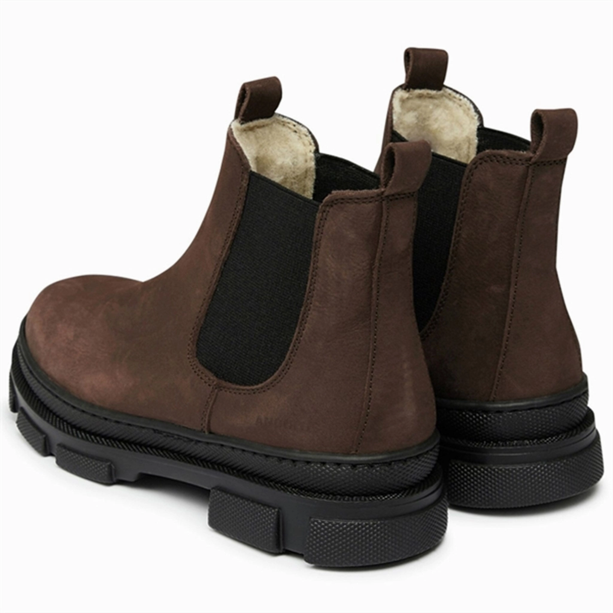 Angulus Chelsea Boots w Elastic and Wool Lining Brown/Black