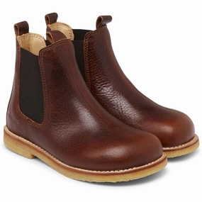 Angulus Chelsea Boots With Elastic Band Dark Brown/Brown Kids Chelsea Boots sale