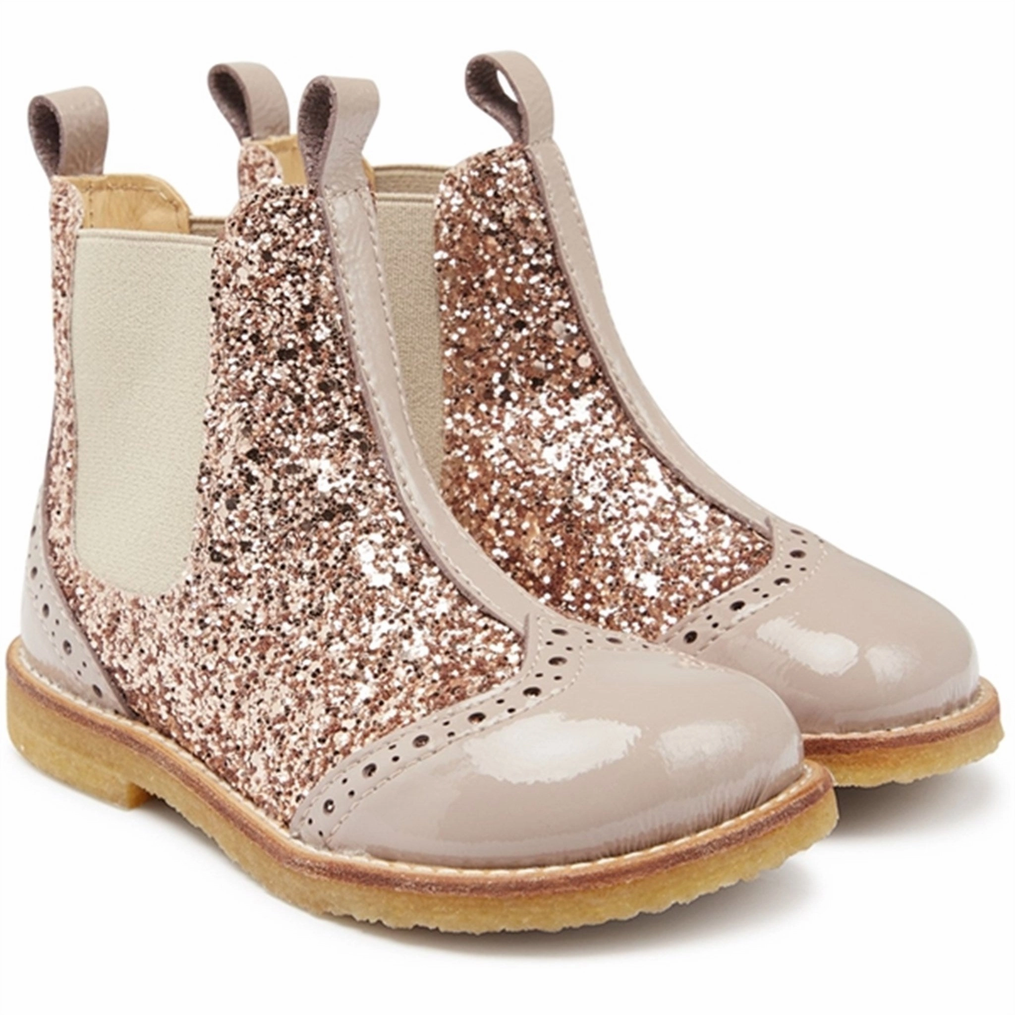 Angulus Chelsea Boots With Glitter Dusty Almond/Maple Glitter/Elastic Kids Chelsea Boots sale