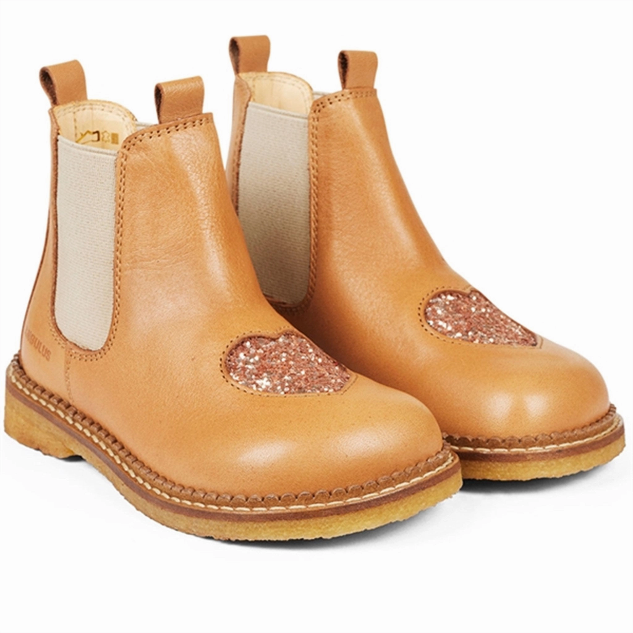 Angulus Chelsea Boots With Heart Almond/Maple Glitter/Beige Elastic Kids Chelsea Boots sale