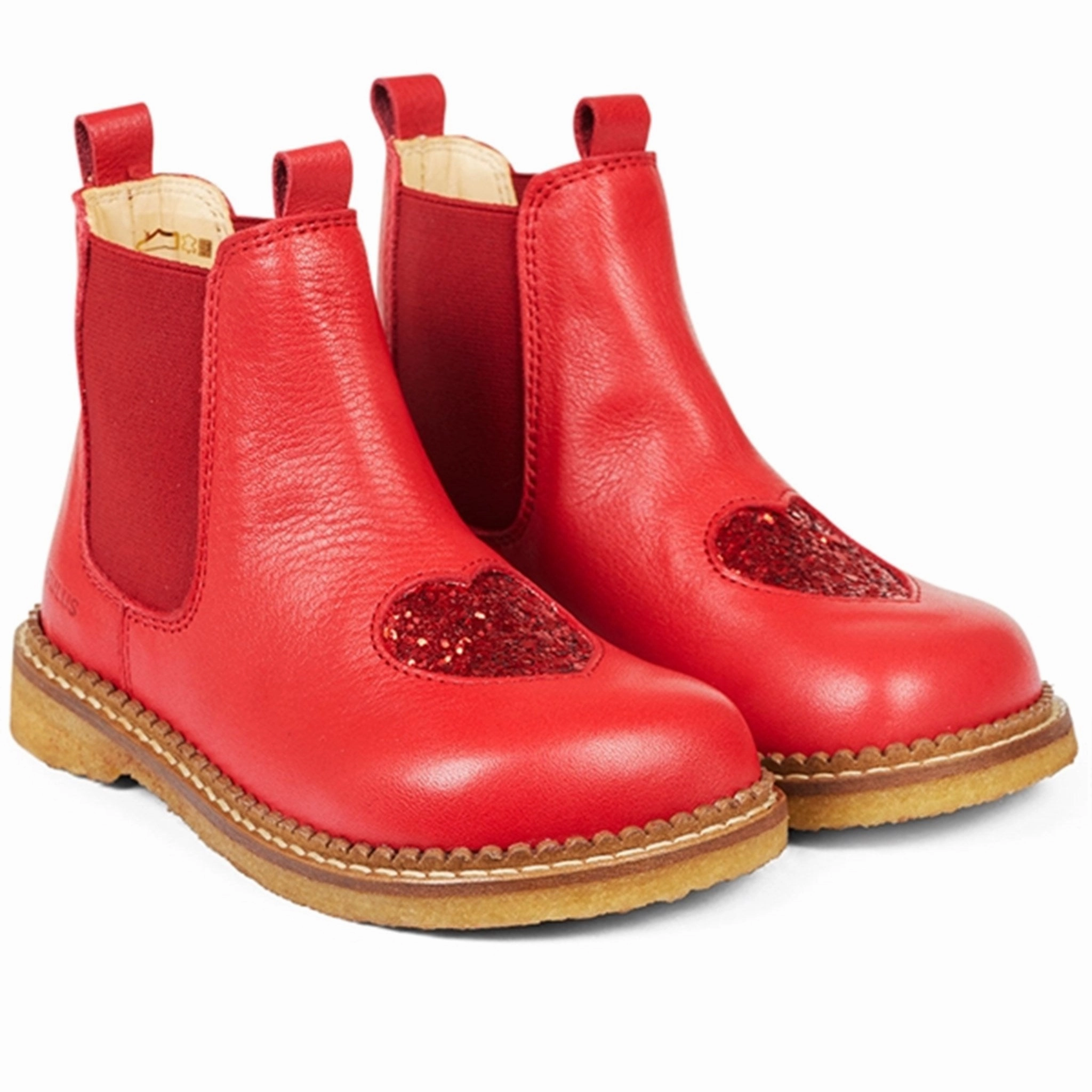 Angulus Chelsea Boots With Heart Red/Red Glitter/Red Elastic Kids Chelsea Boots sale