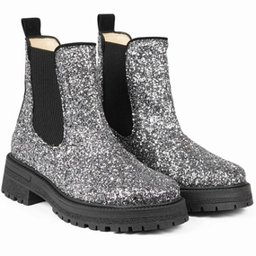 Angulus Chelsea Boots With Track-Sole Dusty Lavender Glitter/Black/Black Kids Chelsea Boots sale