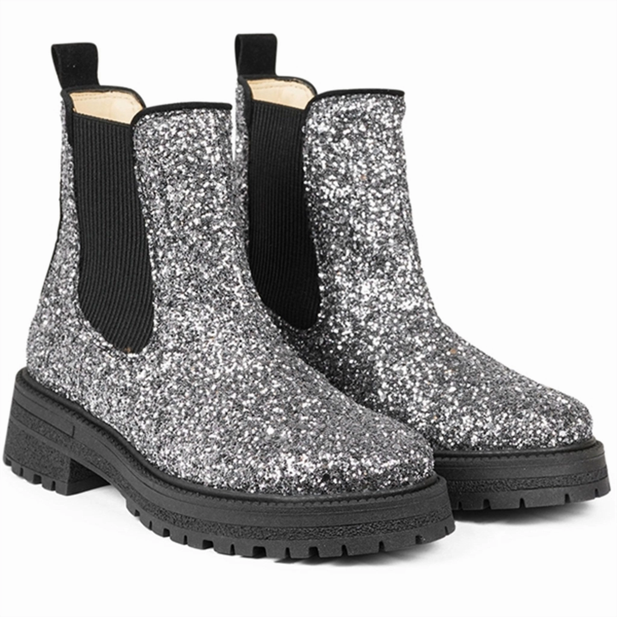 Angulus Chelsea Boots With Track-Sole Dusty Lavender Glitter/Black/Black Kids Chelsea Boots sale
