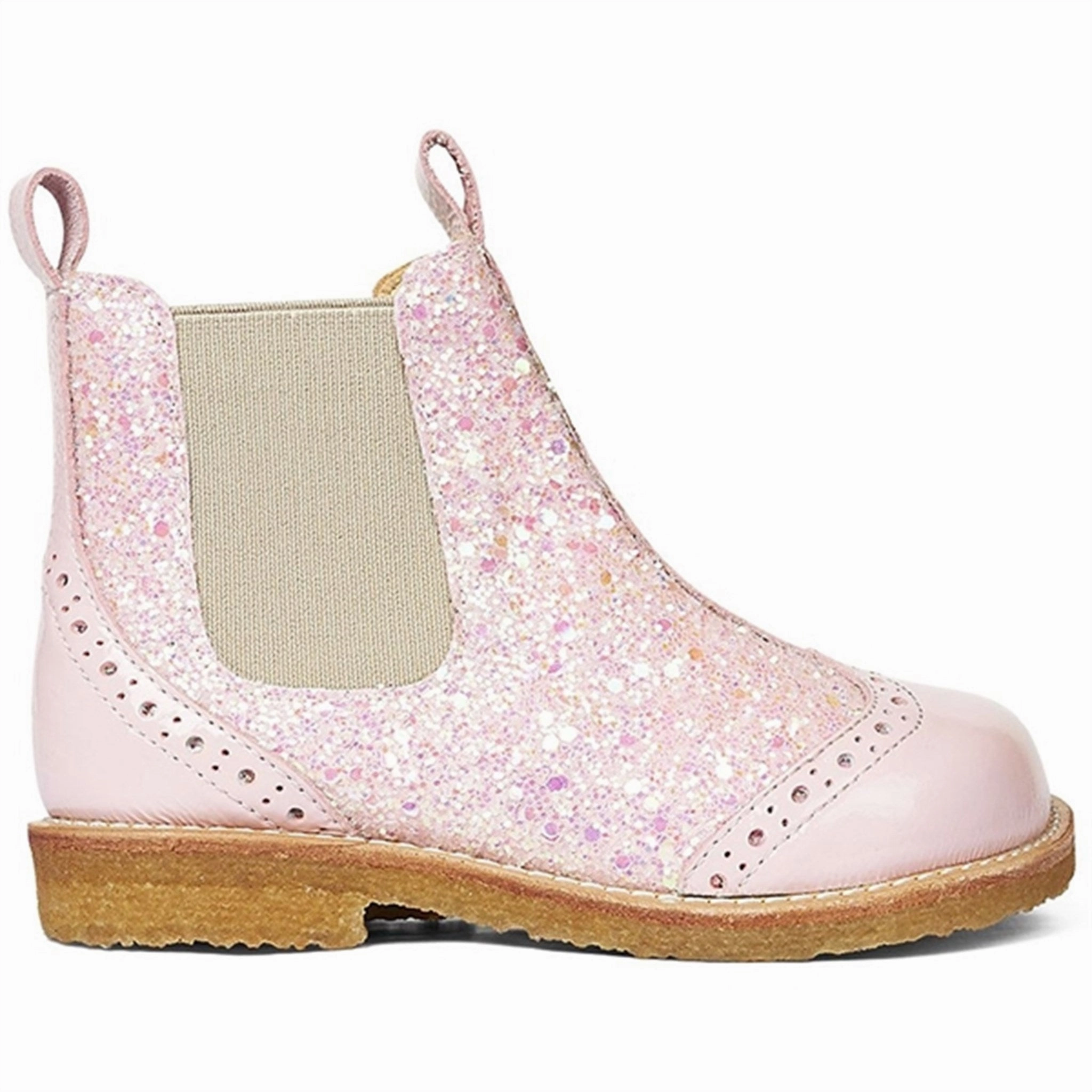 Angulus Chelsea Stvlet W. Elastic Band Rose/Rose Glitter/Beige