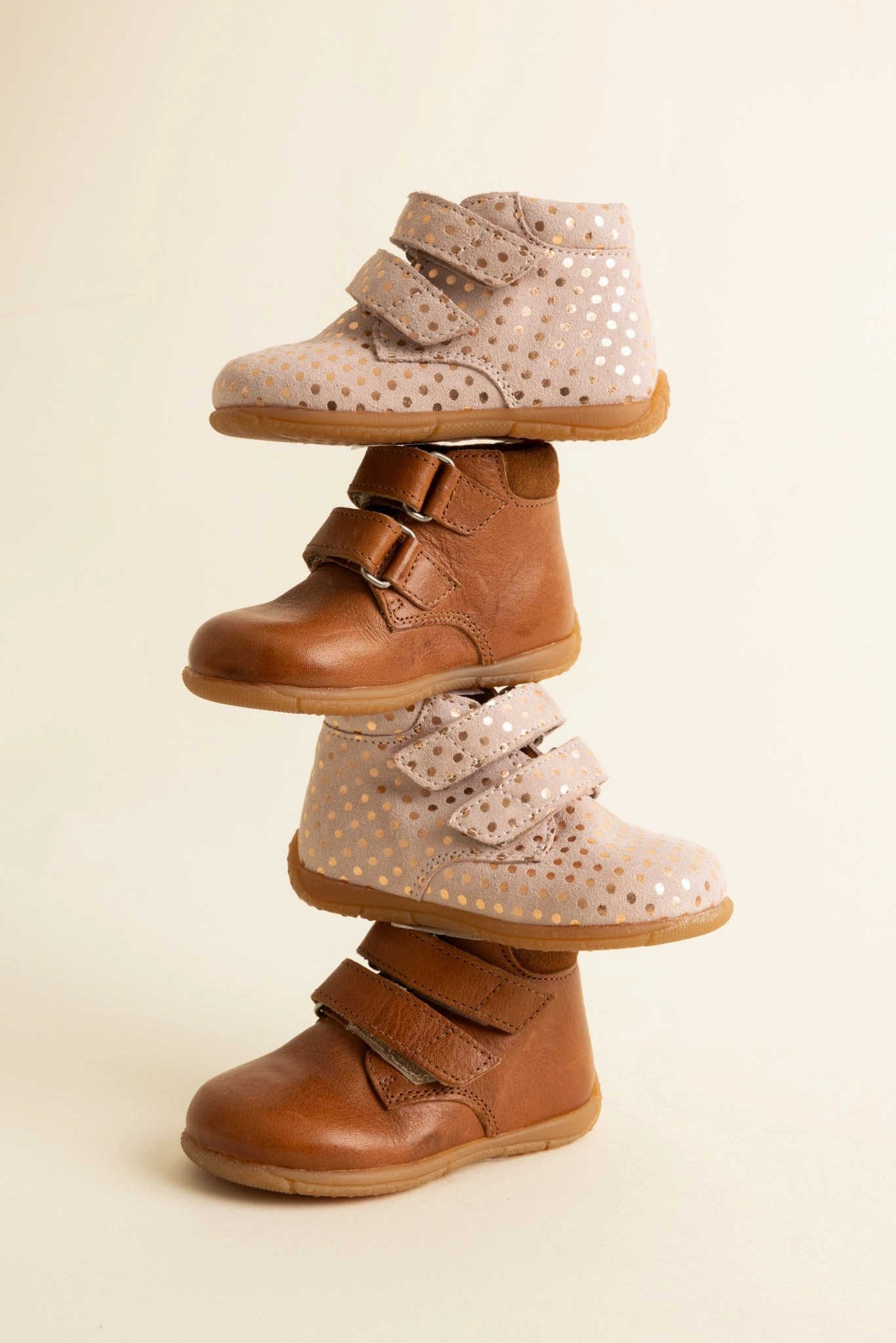 Angulus Cognac/Cognac Barnets Frste Shoe Beginner Shoes With Velcro Kids promo