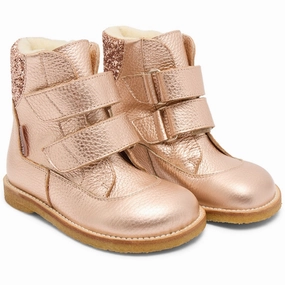 Angulus Copper/Maple Glitter Tex Boot with Velcro Closure Cheap Kids Winter Footwear