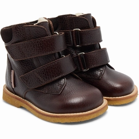 Angulus Dark Brown/Dark Brown Beginners Tex-Boot Med Velcro Closure Cheap Kids Winter Footwear