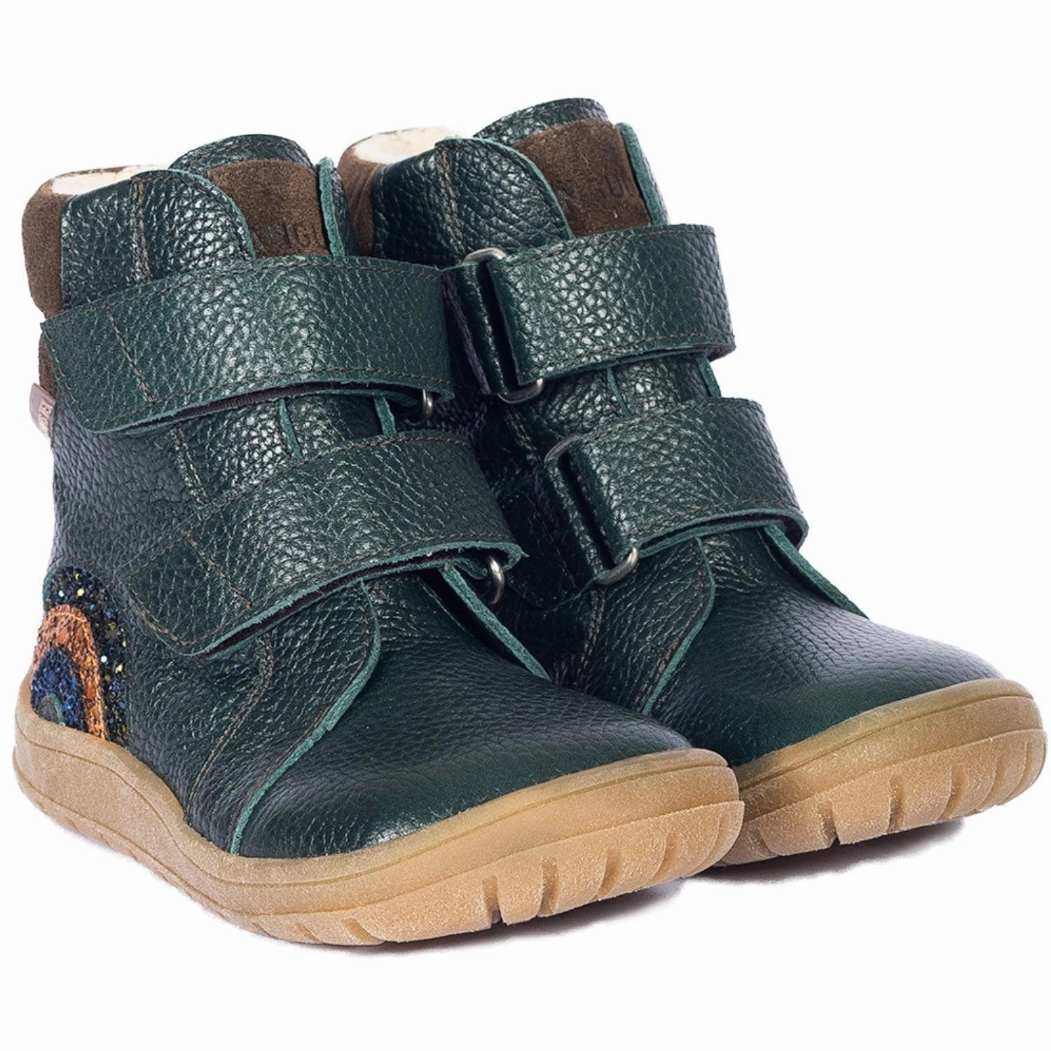 Angulus Deep Teal/Forrest/Glitter Tex Boot with Sparkling Glitter Rainbow Cheap Kids Winter Footwear