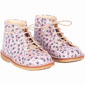 Angulus Heather Flowers Classic Beginner Print Lace-up Beginner Shoes With Laces Kids deal