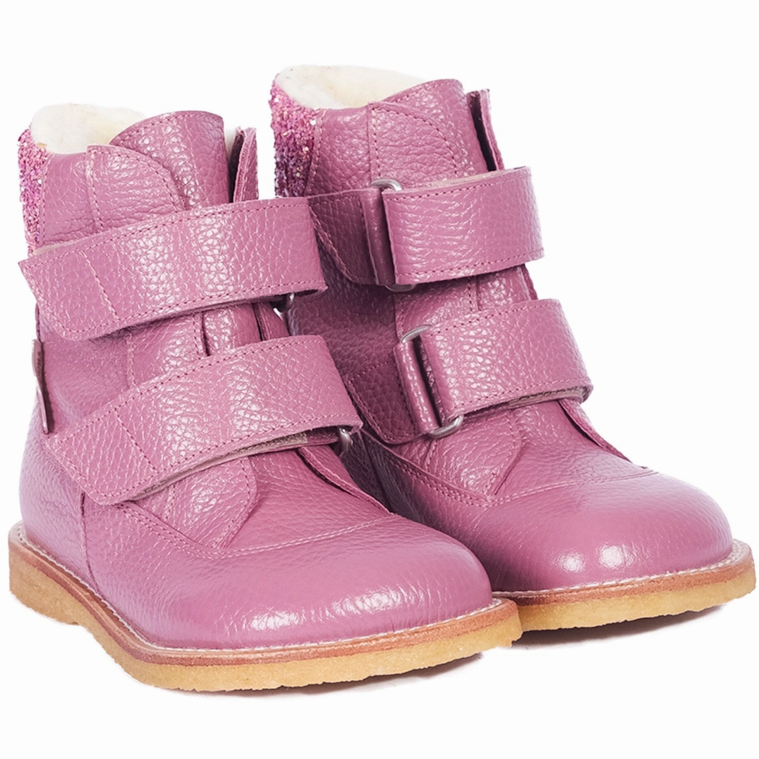 Angulus Heather/Heather Glitter Tex Boot with Velcro Closure Cheap Kids Winter Footwear