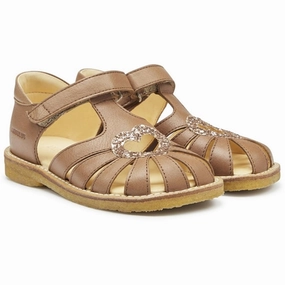 Angulus Hjerte Sandals Almond/Maple Glitter Kids Closed Toe Sandals promo