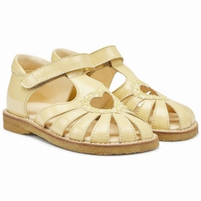 Angulus Hjerte Sandals Mellow Yellow/Pineapple glitter Kids Closed Toe Sandals promo