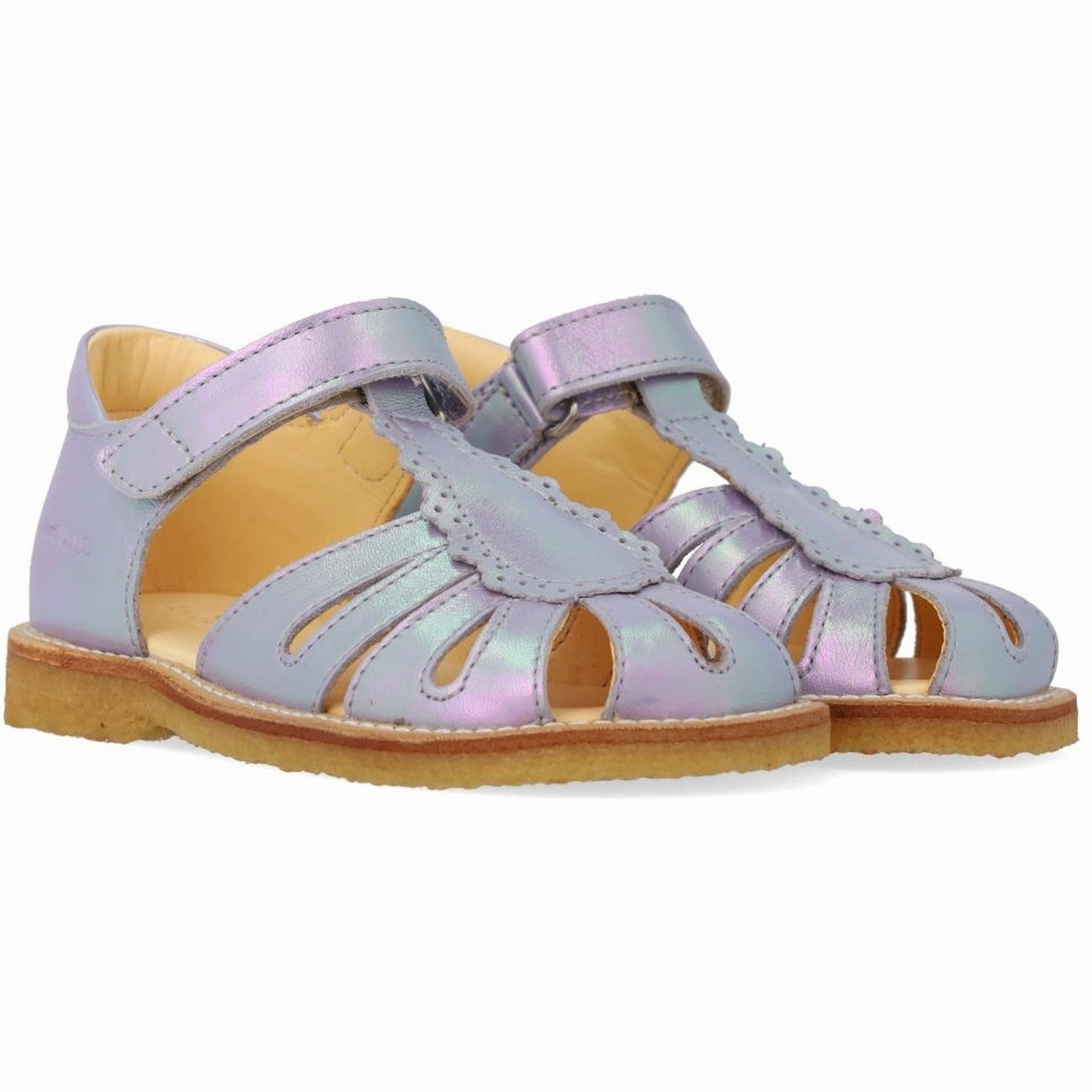 Angulus Iridescent Lilac Shine Sandal Med Drbedetalje Kids Closed Toe Sandals promo