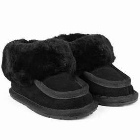 Angulus Lamb Wool Indoor Shoes Black Wool Slippers Kids clearance
