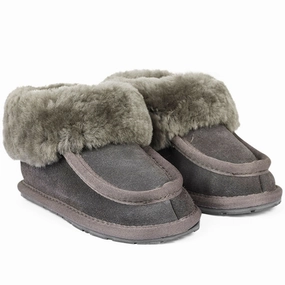 Angulus Lamb Wool Indoor Shoes Grey Wool Slippers Kids clearance