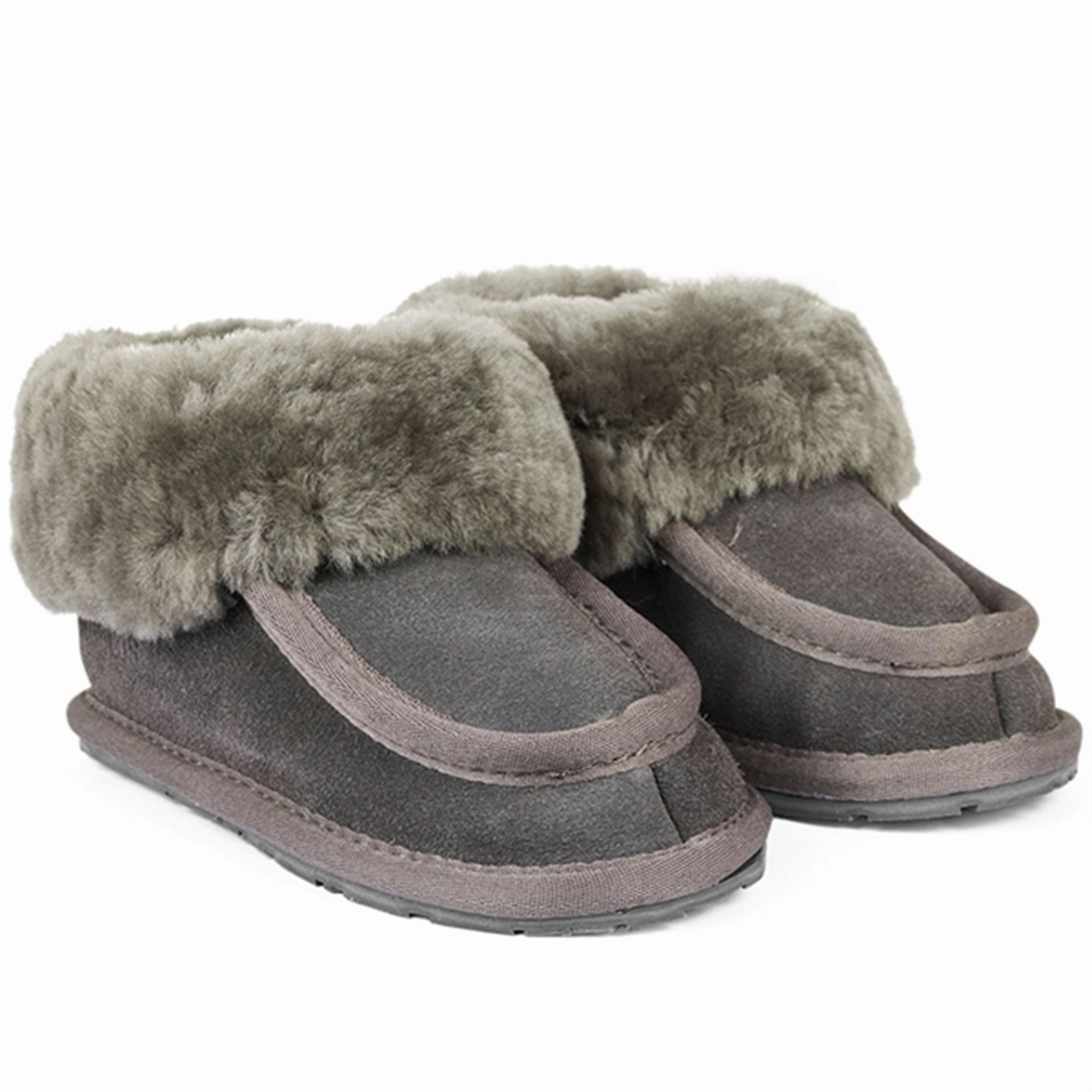 Angulus Lamb Wool Indoor Shoes Grey Wool Slippers Kids clearance