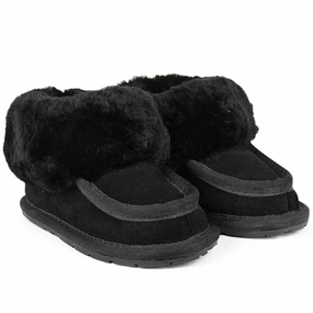 Angulus Lambswool Indoor Shoes Black Wool Slippers Kids clearance