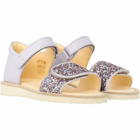 Angulus Lilac/Pastel Multi Glitter Laksandal Med Funklende Glitterdetalje Kids Open Sandals cheap sale