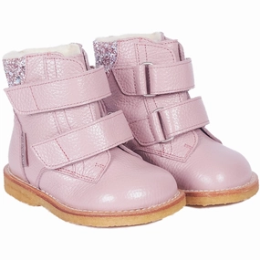 Angulus Mauve/Mauve Glitter Tex-Boot Med Glitter Og Velcro Closure Cheap Kids Winter Footwear