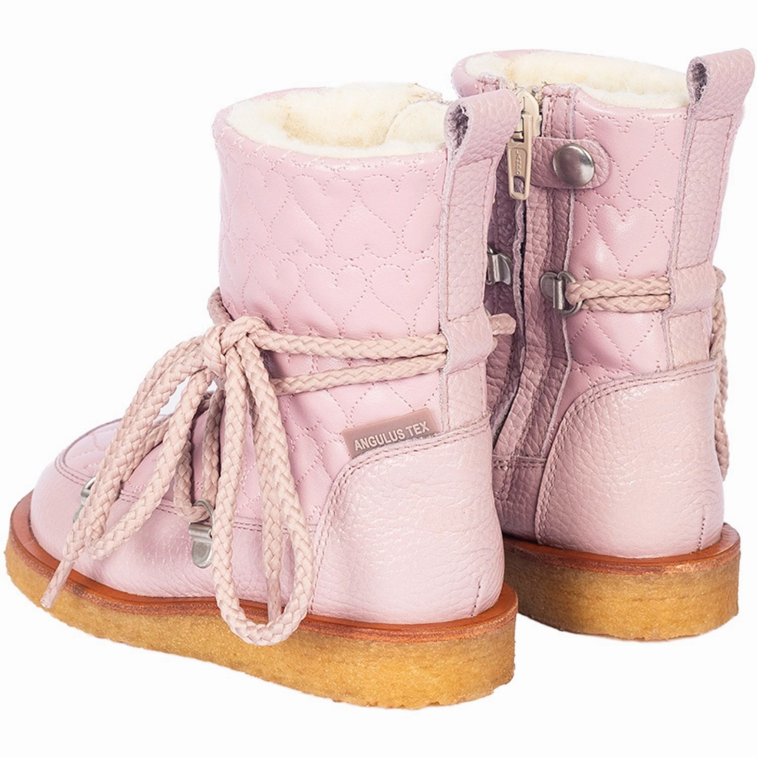 Angulus Mauve/Mauve Tex Heart Lace-Up Boot