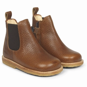 Angulus Medium Brown Classic Chelsea Boot with Elastic and Zipper Kids Chelsea Boots sale