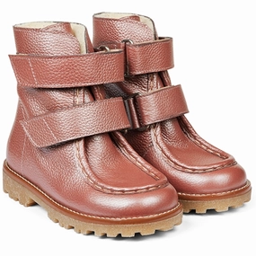 Angulus Mid-Cut Boots With Velcro Rose Shine Cheap Kids Winter Footwear
