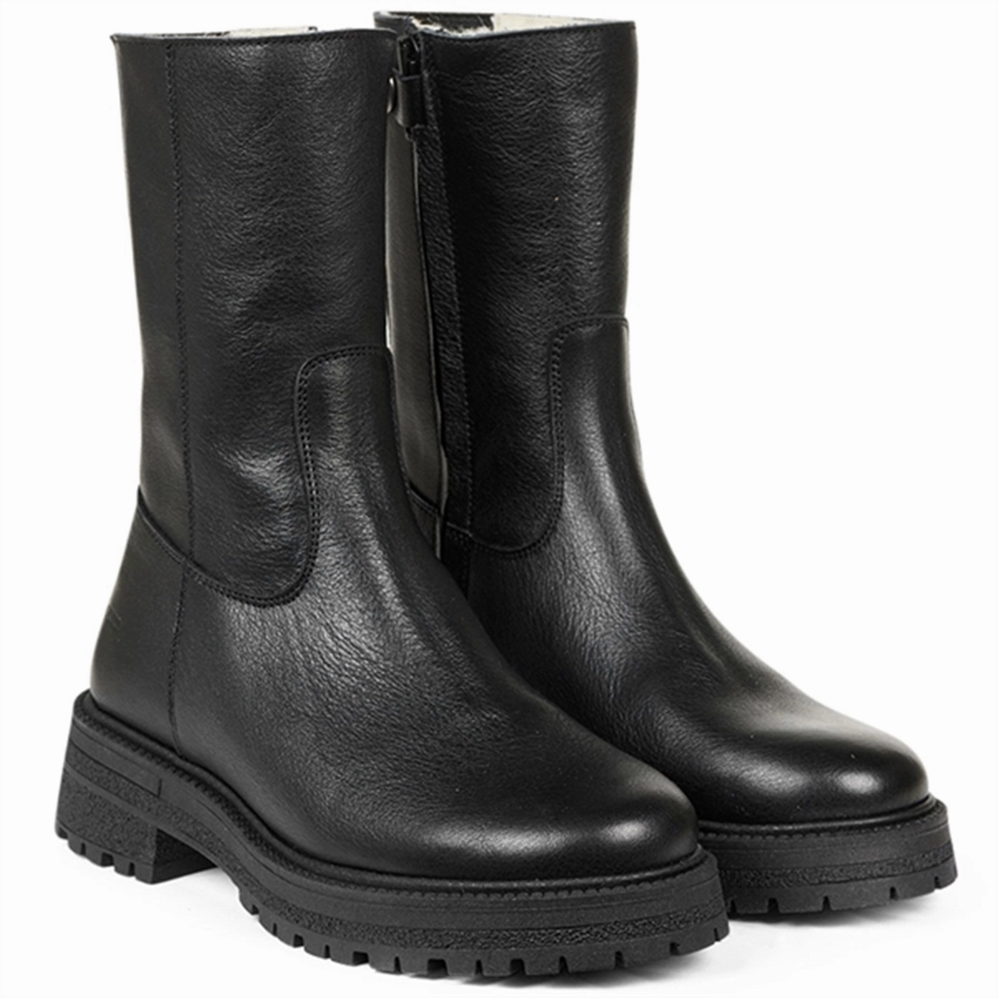 Angulus Mid-Cut Boots With Zipper Black/Black Kids Chelsea Boots sale
