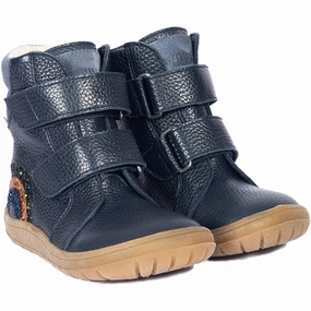 Angulus Navy/Blue Fog/Glitter Tex Boot with sparkling glitter rainbow Cheap Kids Winter Footwear