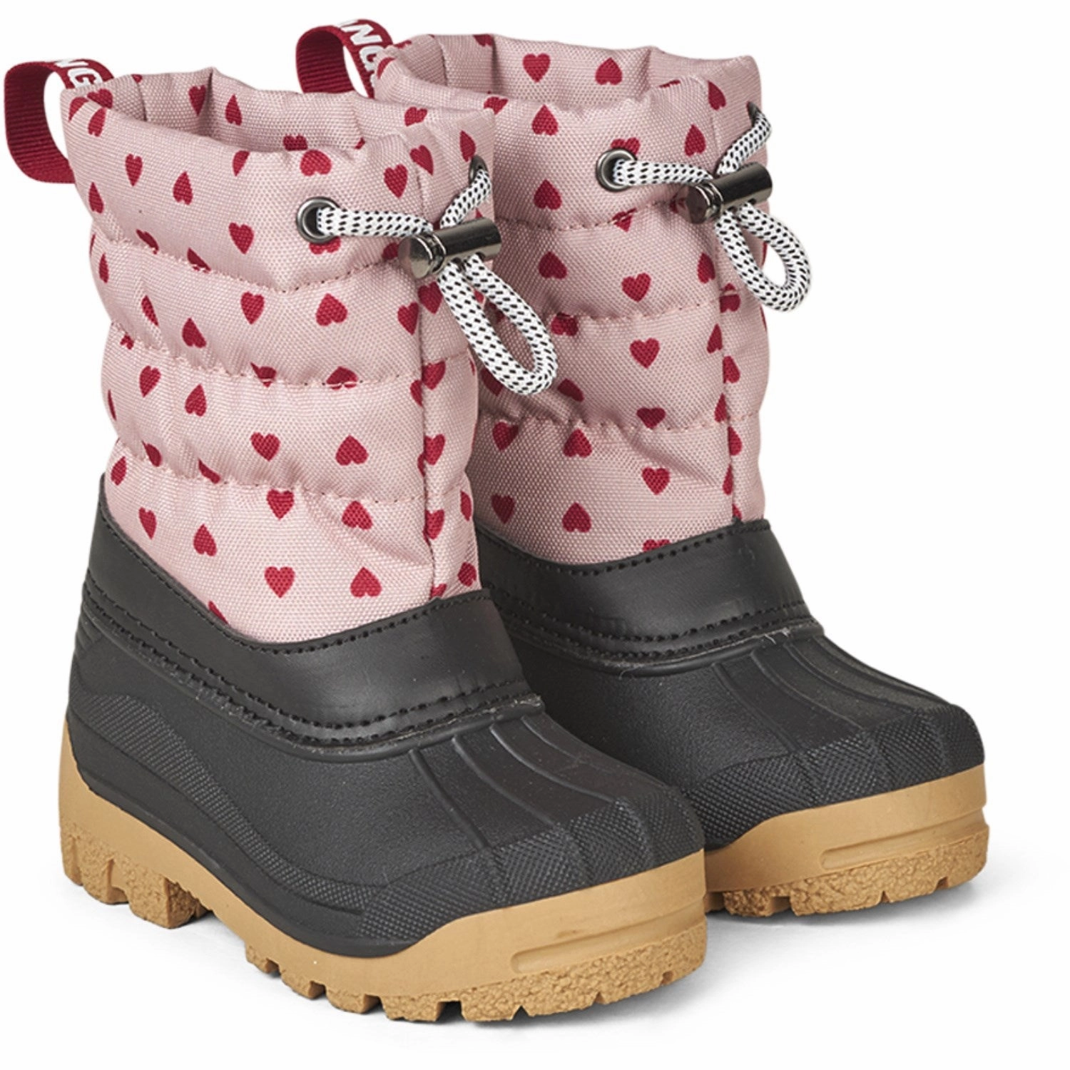 Angulus Rose Hearts Print Thermal-Boot Med Woolfoer Kids Thermo Boots discount price