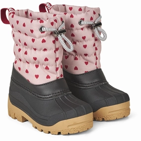 Angulus Rose Hearts Print Thermal-Boot Med Woolfoer Kids Thermo Boots discount price