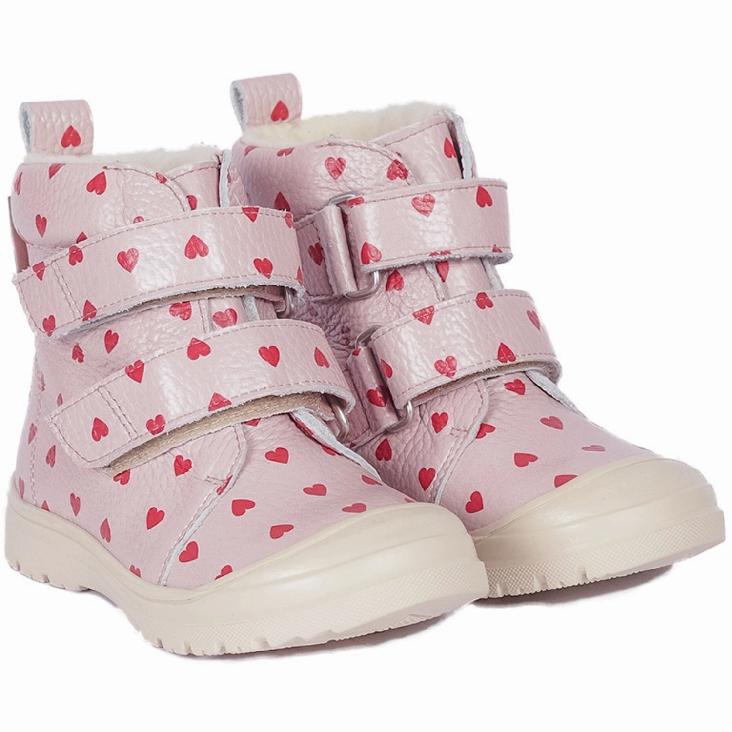 Angulus Rose Hearts Tex-Boot With Heart Print And Wool Lining Cheap Kids Winter Footwear