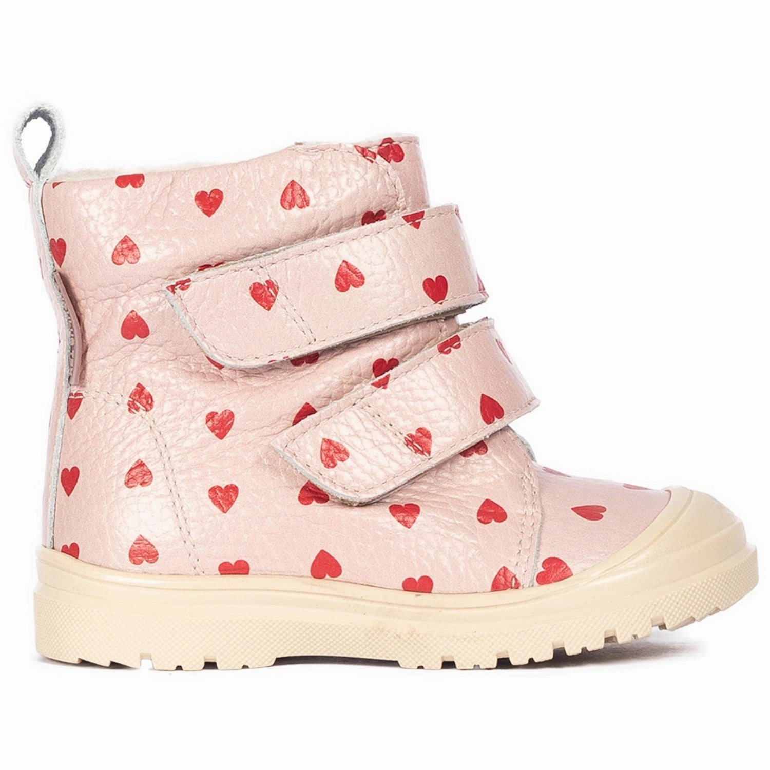 Angulus Rose Hearts Tex-Leatherstvle Med Merino Woolfoer Og Hjerteprint
