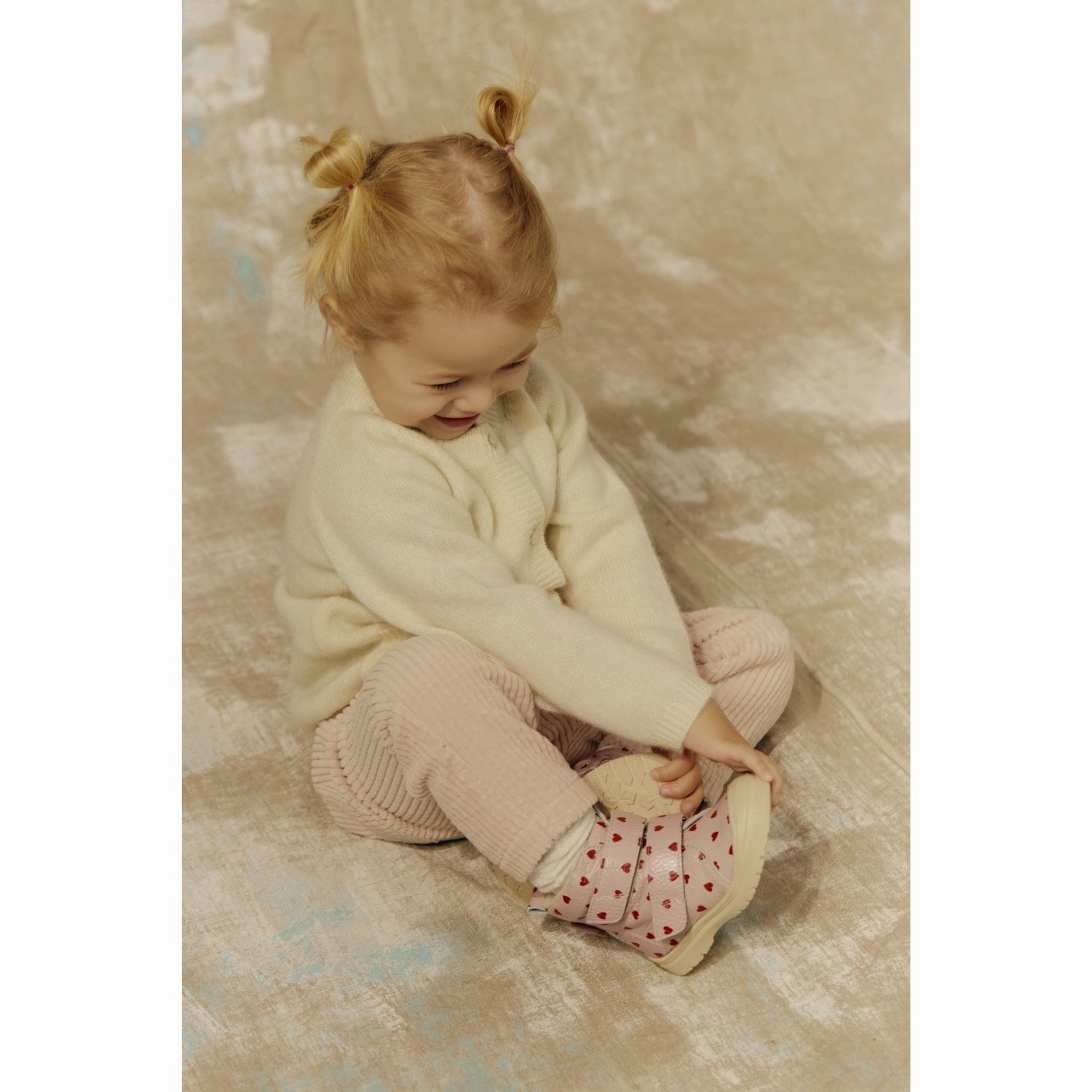 Angulus Rose Hearts Tex-Leatherstvle Med Merino Woolfoer Og Hjerteprint