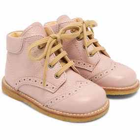Angulus Rosebud Classic Lace-up Shoe with Brogue Details Beginner Shoes With Laces Kids deal