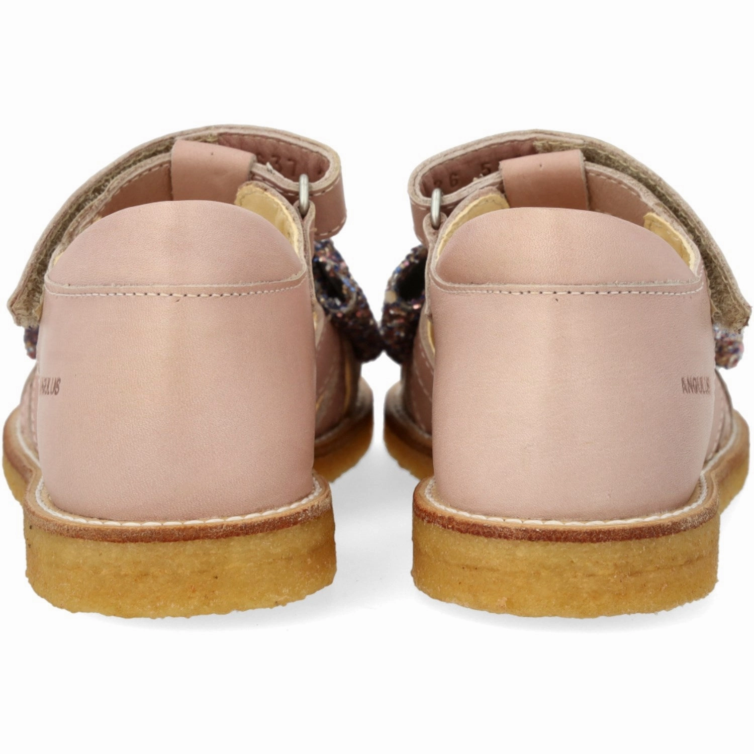 Angulus Rosebud/Pastel multi glitter Sandal Med Glittersljfe Og Velcro Closure
