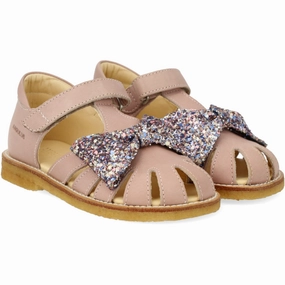 Angulus Rosebud/Pastel multi glitter Sandal Med Glittersljfe Og Velcro Closure Kids Closed Toe Sandals promo