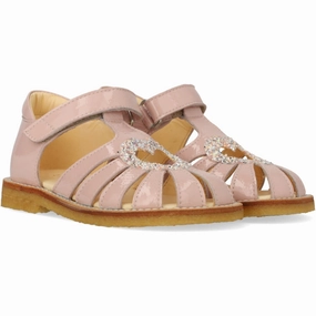 Angulus Rosebud/Rosebud Glitter Hjertesandal Med Glitter Hjerte Kids Closed Toe Sandals promo