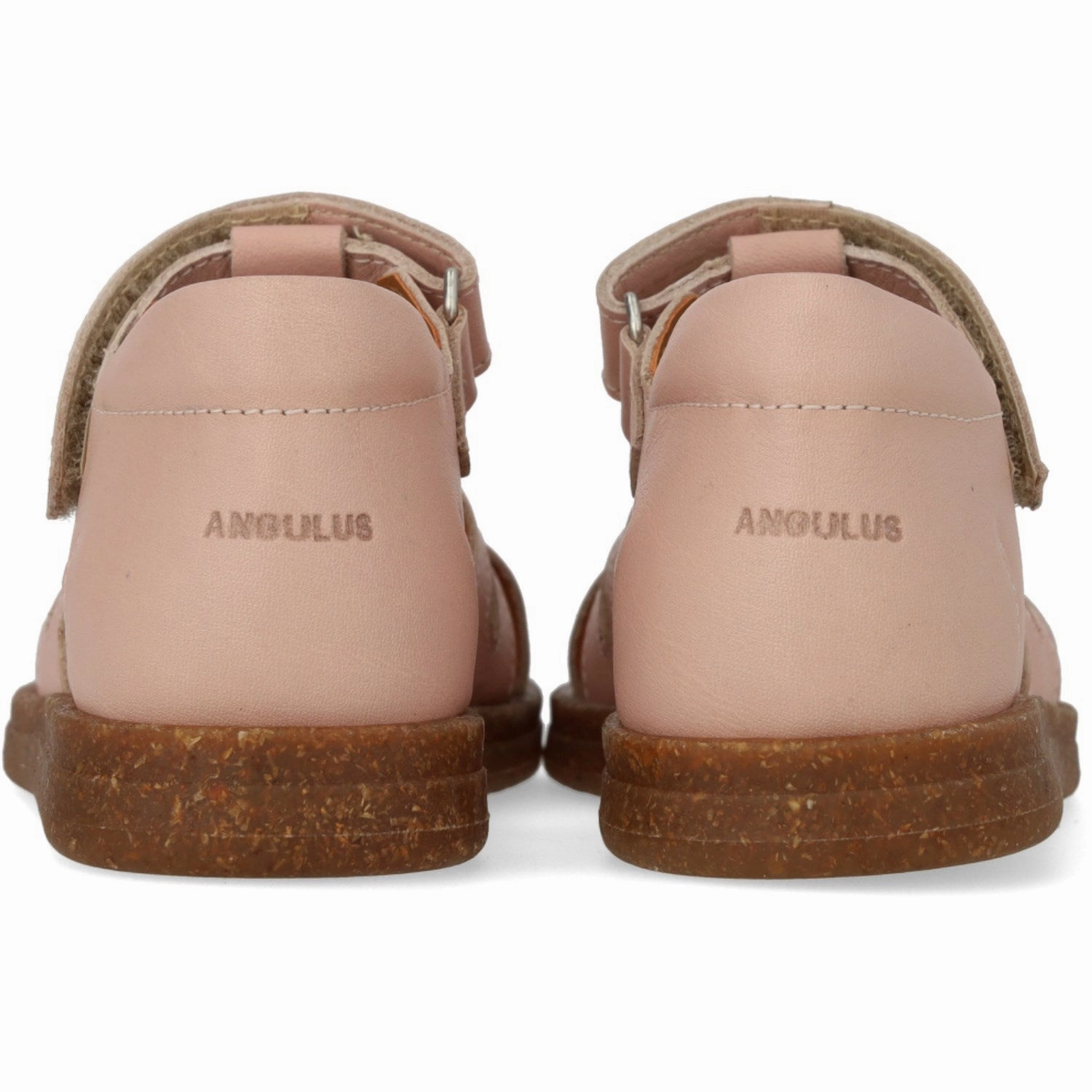 Angulus Rosebud/Rosebud Glitter Leather Heart Sandal with Sparkling Glitter Heart
