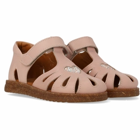 Angulus Rosebud/Rosebud Glitter Leather Heart Sandal with Sparkling Glitter Heart Kids Closed Toe Sandals promo