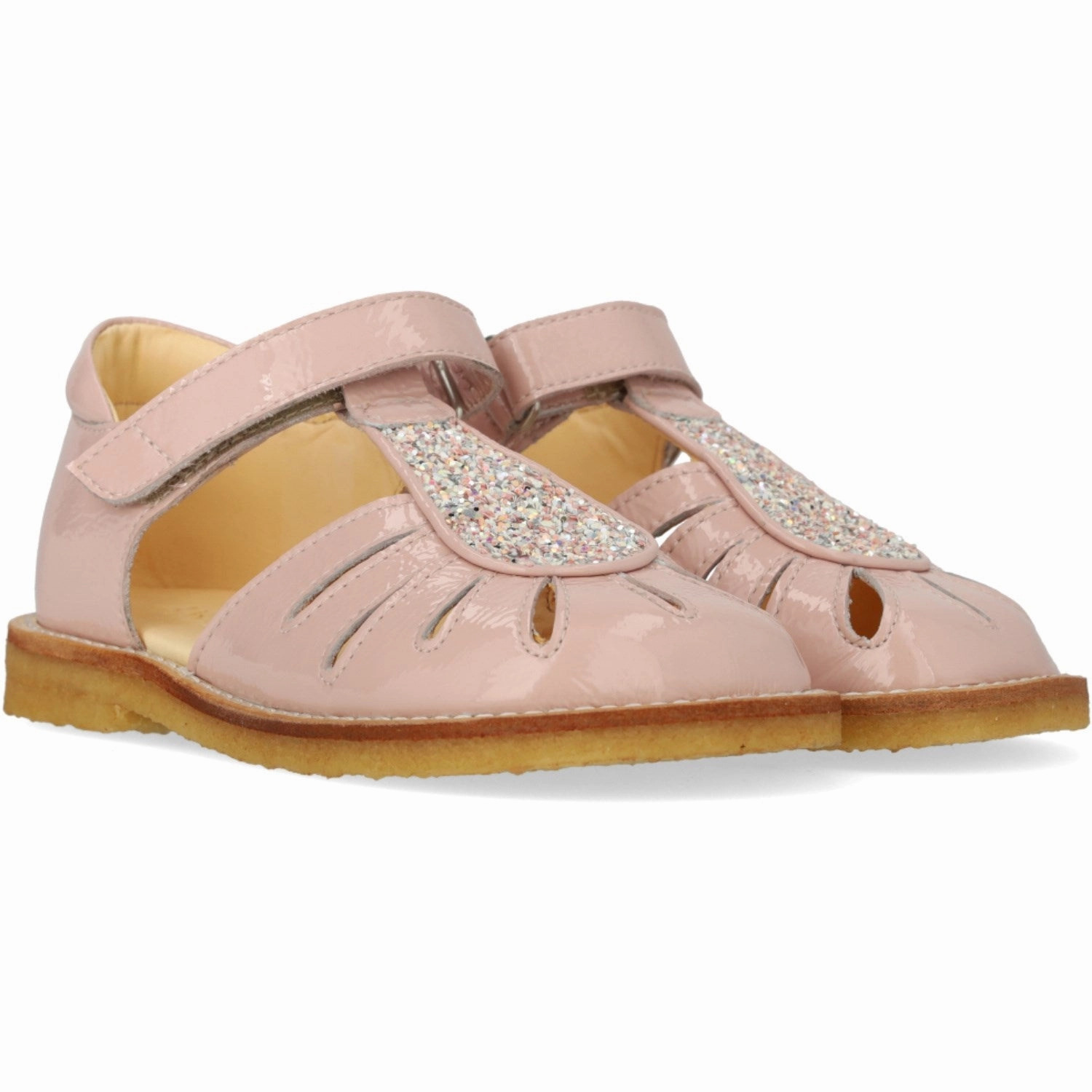Angulus Rosebud/Rosebud Glitter Sandal with Drop Detail in Sparkling Glitter Kids Closed Toe Sandals promo
