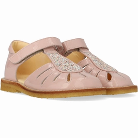 Angulus Rosebud/Rosebud Glitter Sandal with Drop Detail in Sparkling Glitter Kids Closed Toe Sandals promo