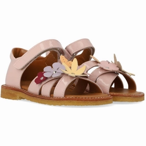 Angulus Rosebud Sandal with Multicolored Floral Appliques Kids Open Sandals cheap sale