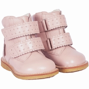 Angulus Rosebud Tex-Boot With Hearts and Velcro Closure Cheap Kids Winter Footwear