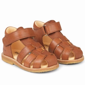 Angulus Sandal w. Closed Toe and Velcro Cognac Kids Closed Toe Sandals promo