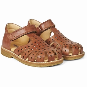 Angulus Sandal W. Velcro And Hearts Tan Kids Closed Toe Sandals promo