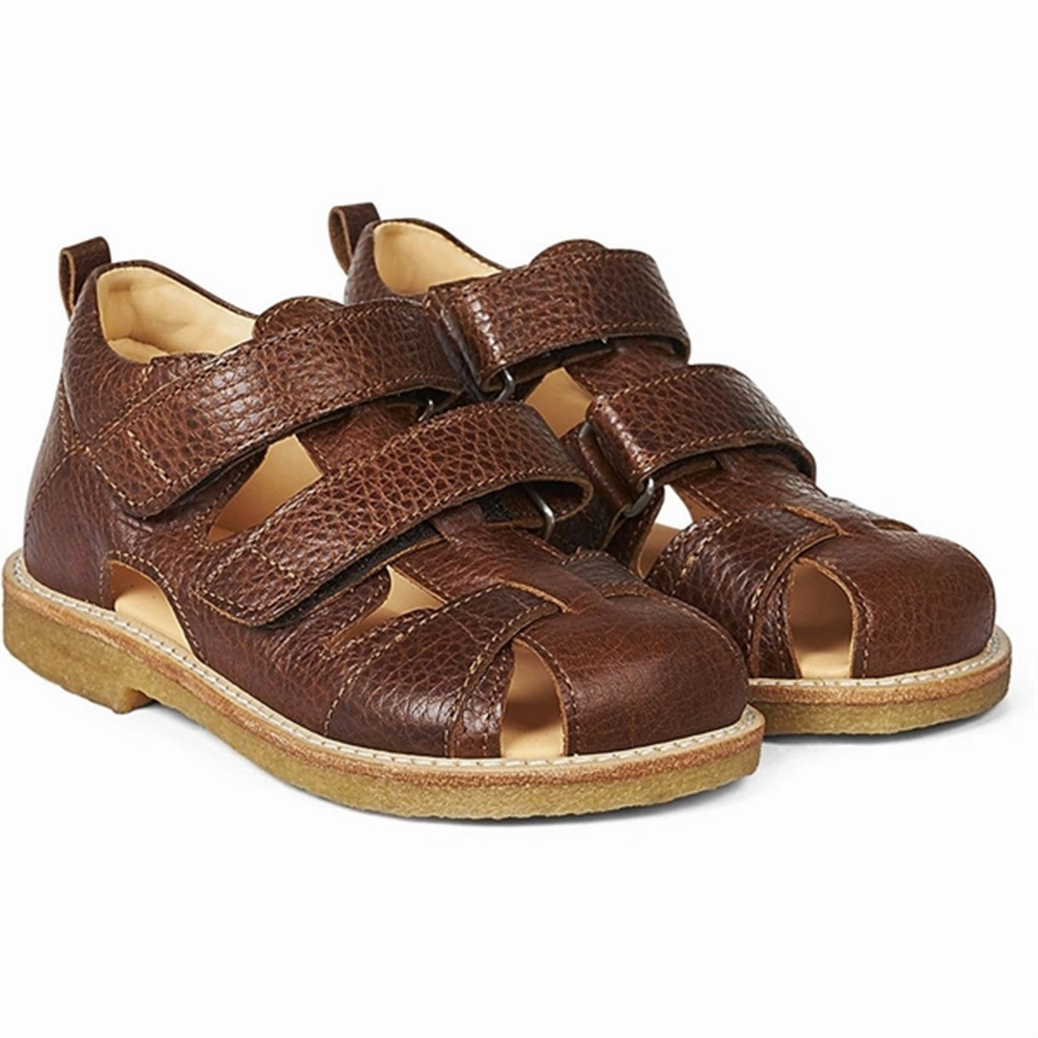 Angulus Sandal W. Velcro Medium Brown Kids Closed Toe Sandals promo