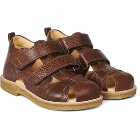 Angulus Sandal W. Velcro Medium Brown Kids Closed Toe Sandals promo