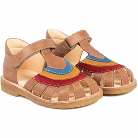 Angulus Sandals Tan/Red/Sun Yellow/Bright Blue Kids Closed Toe Sandals promo
