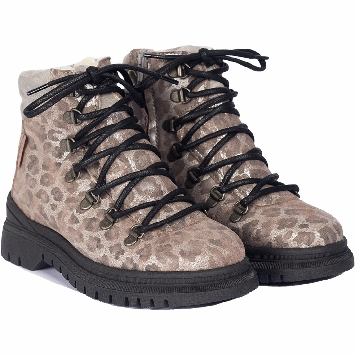 Angulus Silver Leo/Gray Tex Lace-up Boot with Wool Lining Cheap Kids Winter Footwear